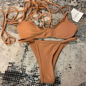 Nude Brown Strappy Cheeky Bikini Zaful